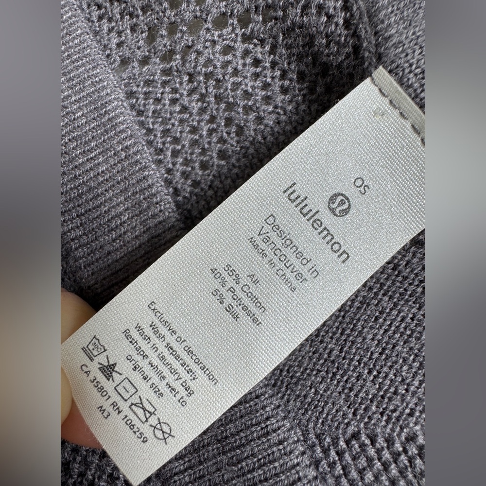 Lululemon Womens Wrap Duster Find Your Light Gray Moonwalk Cotton Silk OSFA Yoga - Picture 7 of 14